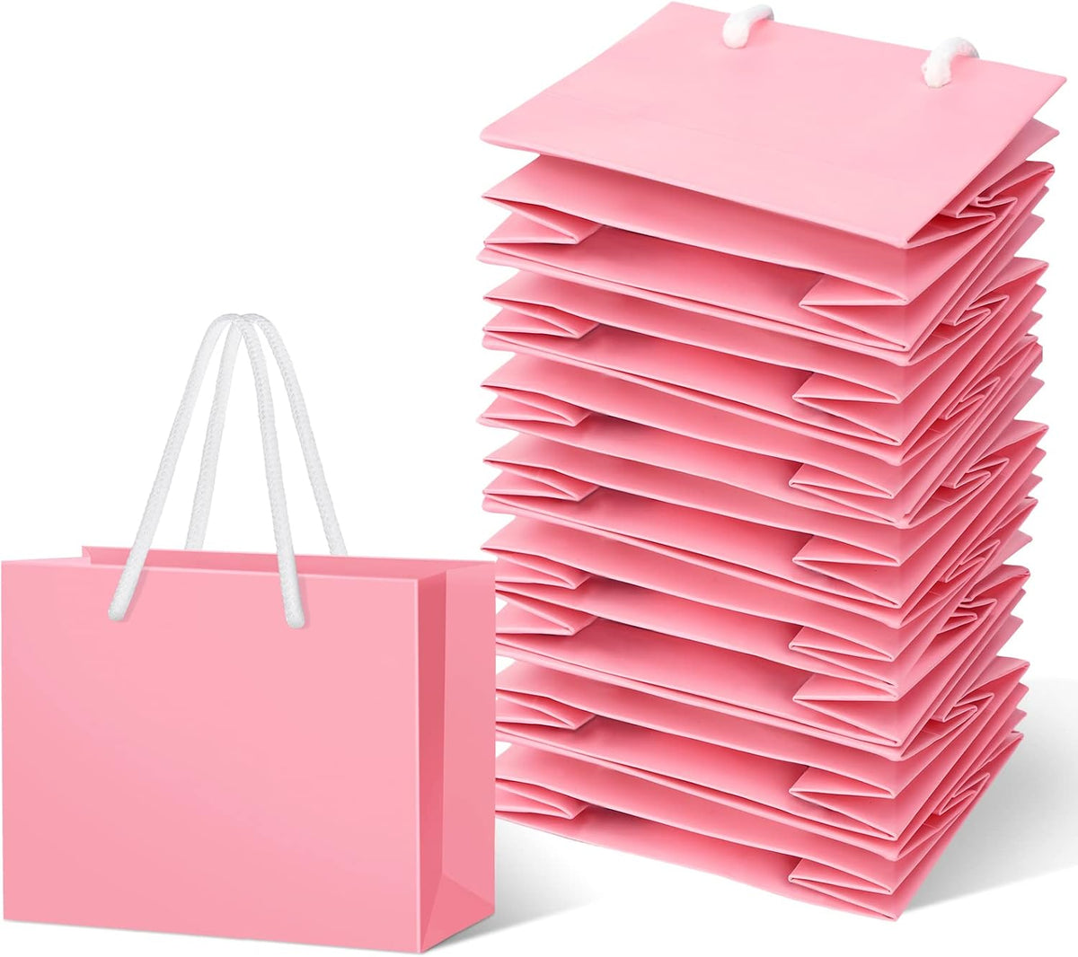 24 Pcs Pink Mini Gift Bags with Handles Paper Gift Card Bags