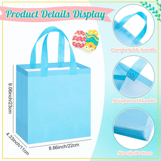 18 Pcs Pastel Non Woven Gift Bags with Handles Reusable Party Favor Goodie Bags Bulk, Spring Pink Color Tote for Women Wedding Birthday Bridal Shower Summer Decoration
