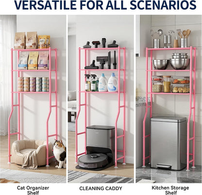 Livilord 3-Tier Over Toilet Storage Rack, Anti-Wobble, Pink