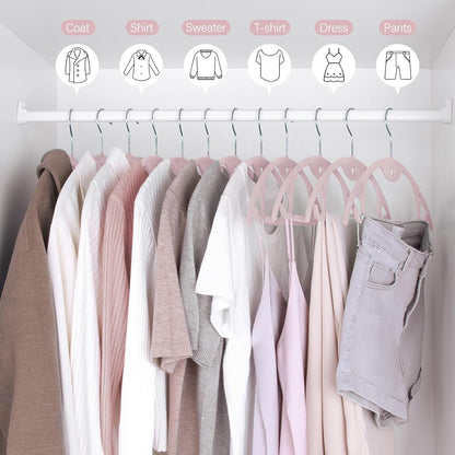 Velvet Hangers Felt Clothes Hangers 50 Pack Pink Multi