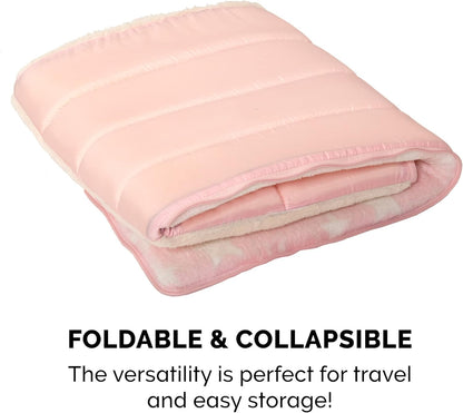 Furhaven Cat Bed Snuggle Hideout for Indoor Cats & Small Dogs, Washable & Foldable w/ Plush Ball Toy - Snuggle Hideout Pet Tent - Pink Stars, Small