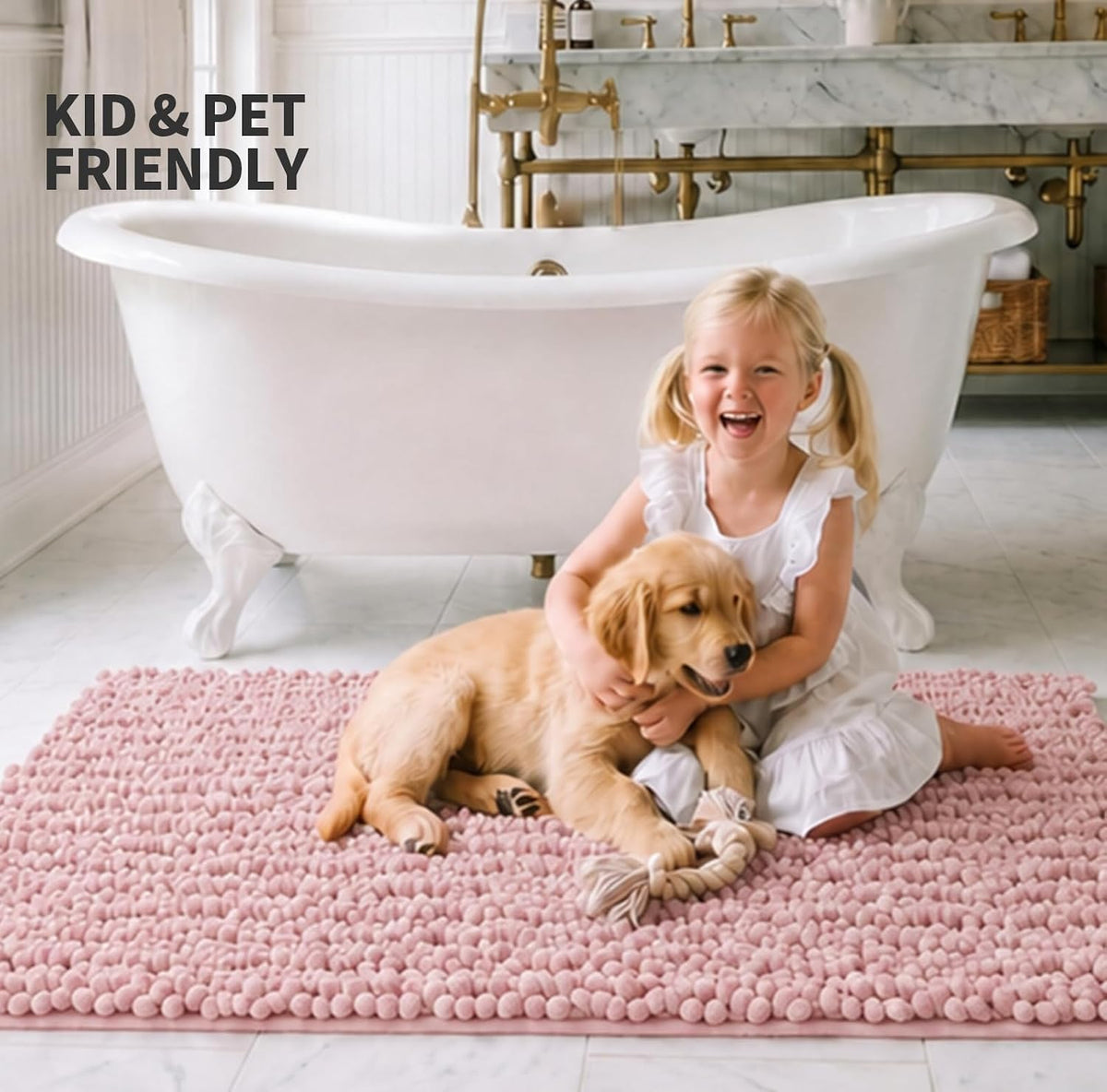 Toilet Rugs U Shaped 24x24,Soft Absorbent Chenille Contour Bath Rugs