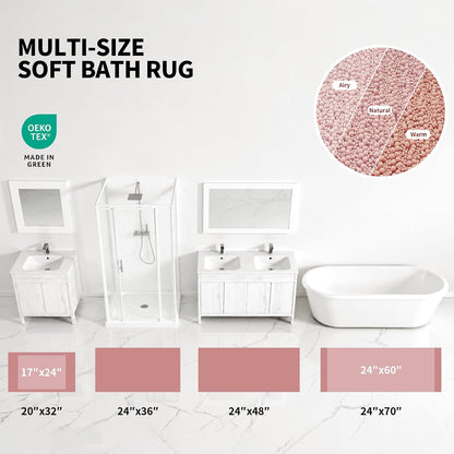 Toilet Rugs U Shaped 24x24,Soft Absorbent Chenille Contour Bath Rugs