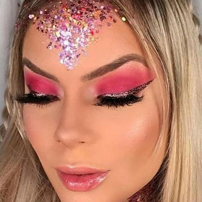 Pink Body Glitter,Sparkly Hair Glitter for Kids,Pink Accessories for Spirit Week,Singer Concerts Lover Heart Pink Halloween Face Glitter Makeup,Self-Adhesive Mermaid Glitter Face Paint
