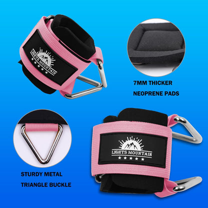 Wrist Cuffs for Cable Machines – Padded & Adjustable Straps for Lateral Raises, Tricep Pushdowns & Strength Training