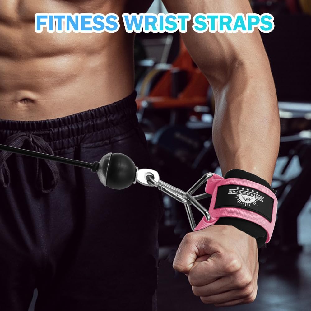 Wrist Cuffs for Cable Machines – Padded & Adjustable Straps for Lateral Raises, Tricep Pushdowns & Strength Training