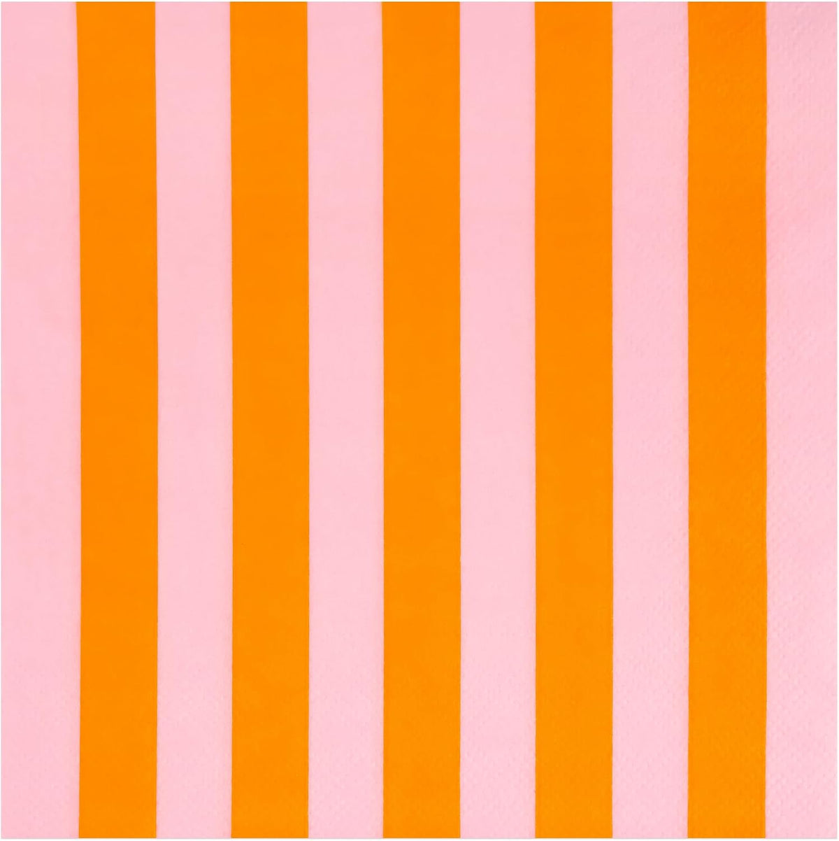 100 Ct Pink Orange Striped Paper Luncheon Napkins, 6.5 Inch
