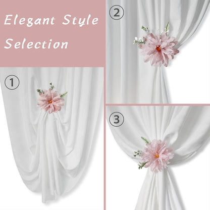 Cute Curtain Holdbacks 2 Pcs Decorative Tiebacks for Drapes, Tie Backs for Curtains, Natural Chic Window Treatments Home Decor Drapery Holder, Light Pink