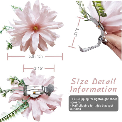 Cute Curtain Holdbacks 2 Pcs Decorative Tiebacks for Drapes, Tie Backs for Curtains, Natural Chic Window Treatments Home Decor Drapery Holder, Light Pink