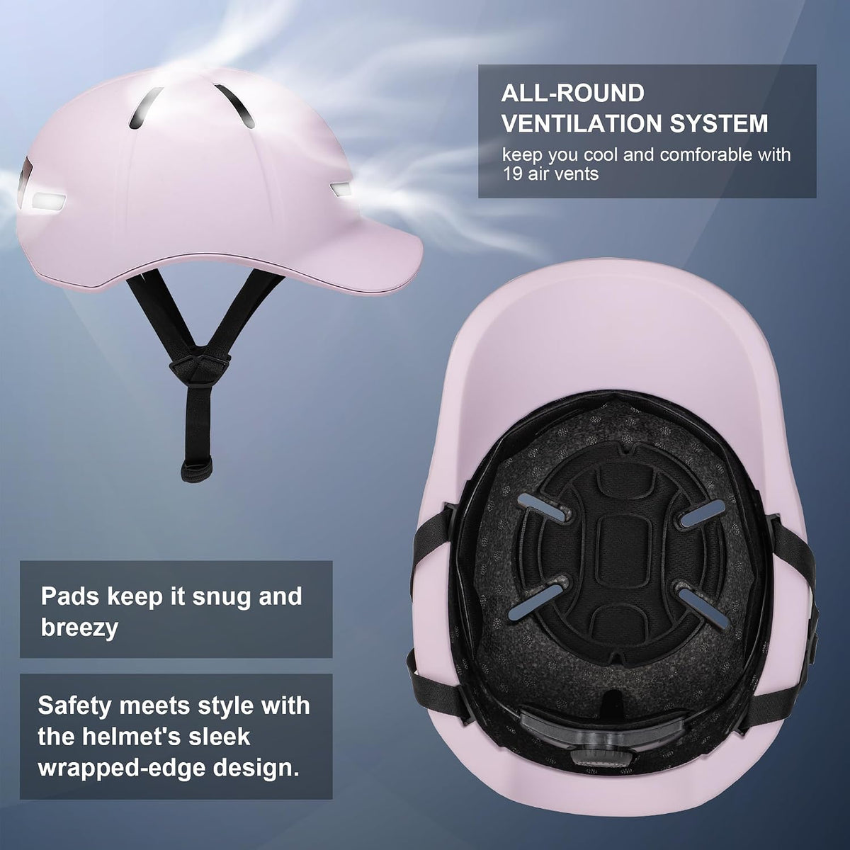Adult Bike/Scooter Helmet RearLight Safety Certified