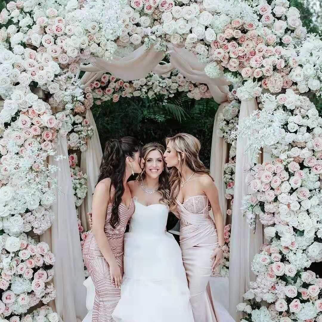 Silk Hydrangea Heads with Stems Artificial Flowers Heads for Home Wedding Decor,Pack of 10 (Peach Pink)