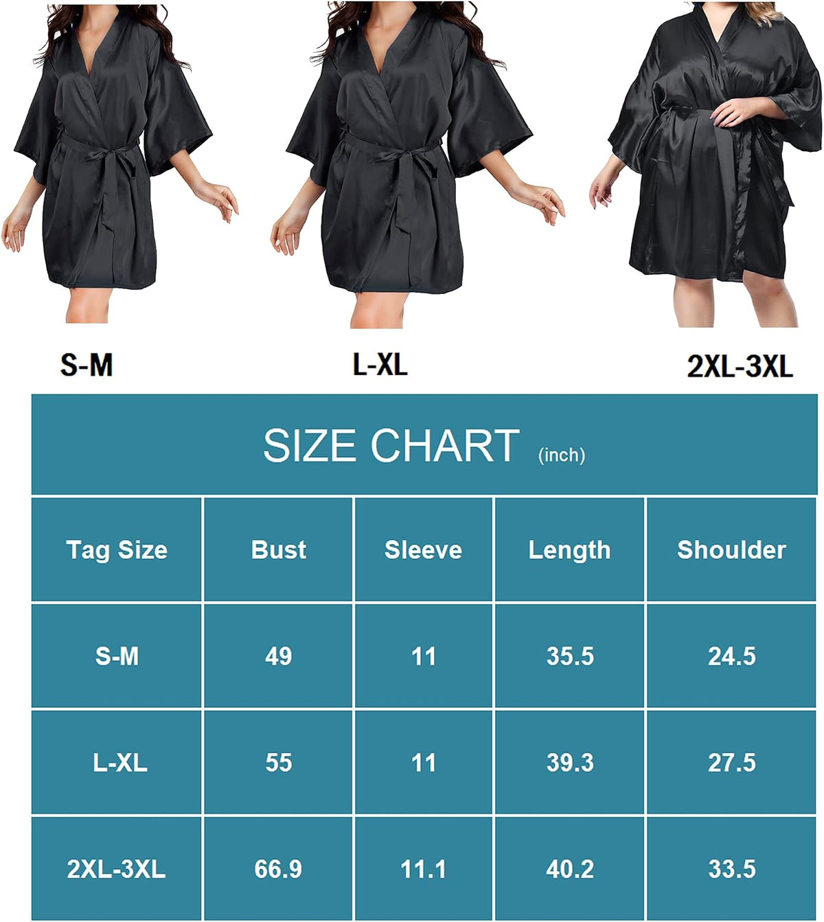 Women Silky Satin Robe Wedding Bridal Party Bride Bridesmaid Robes
