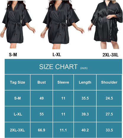 Women Silky Satin Robe Wedding Bridal Party Bride Bridesmaid Robes