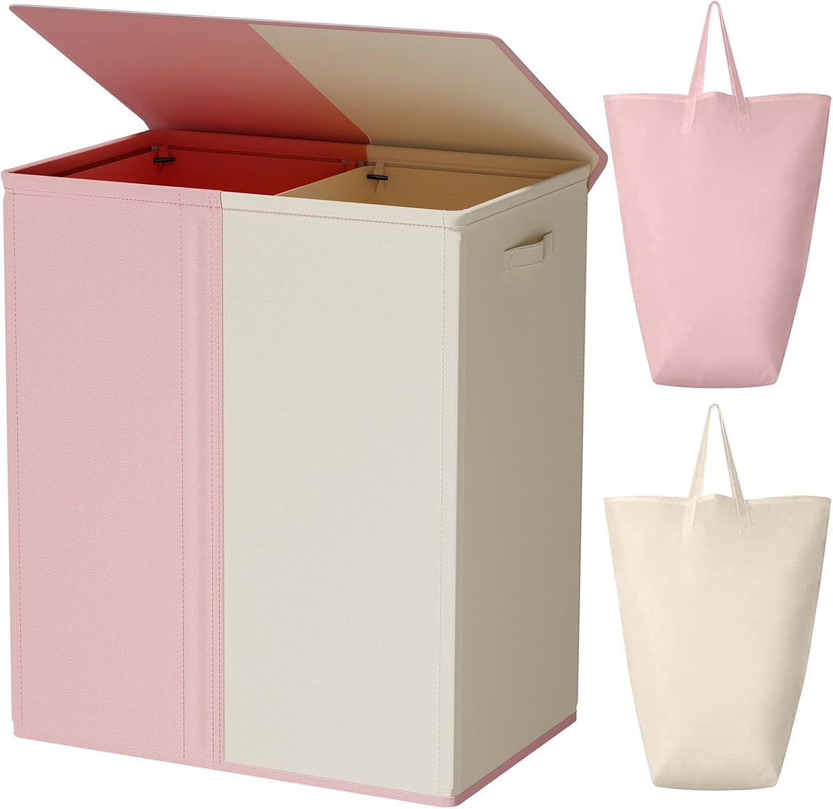 Double Laundry Hamper with Lid, 154L Large Laundry Basket Organizer