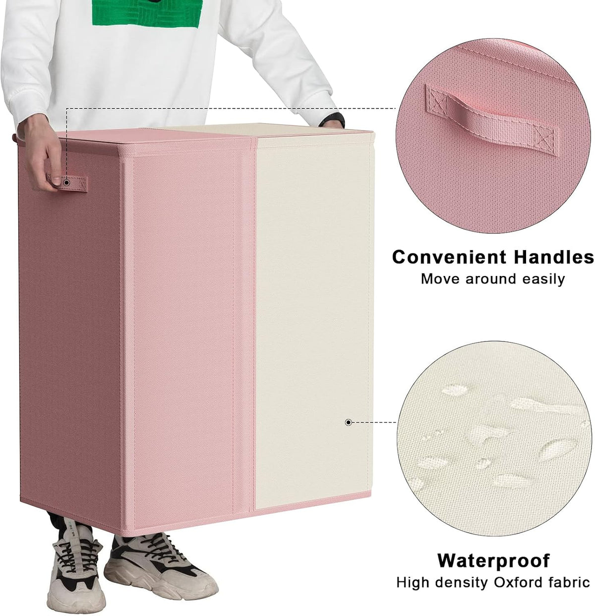 Double Laundry Hamper with Lid, 154L Large Laundry Basket Organizer