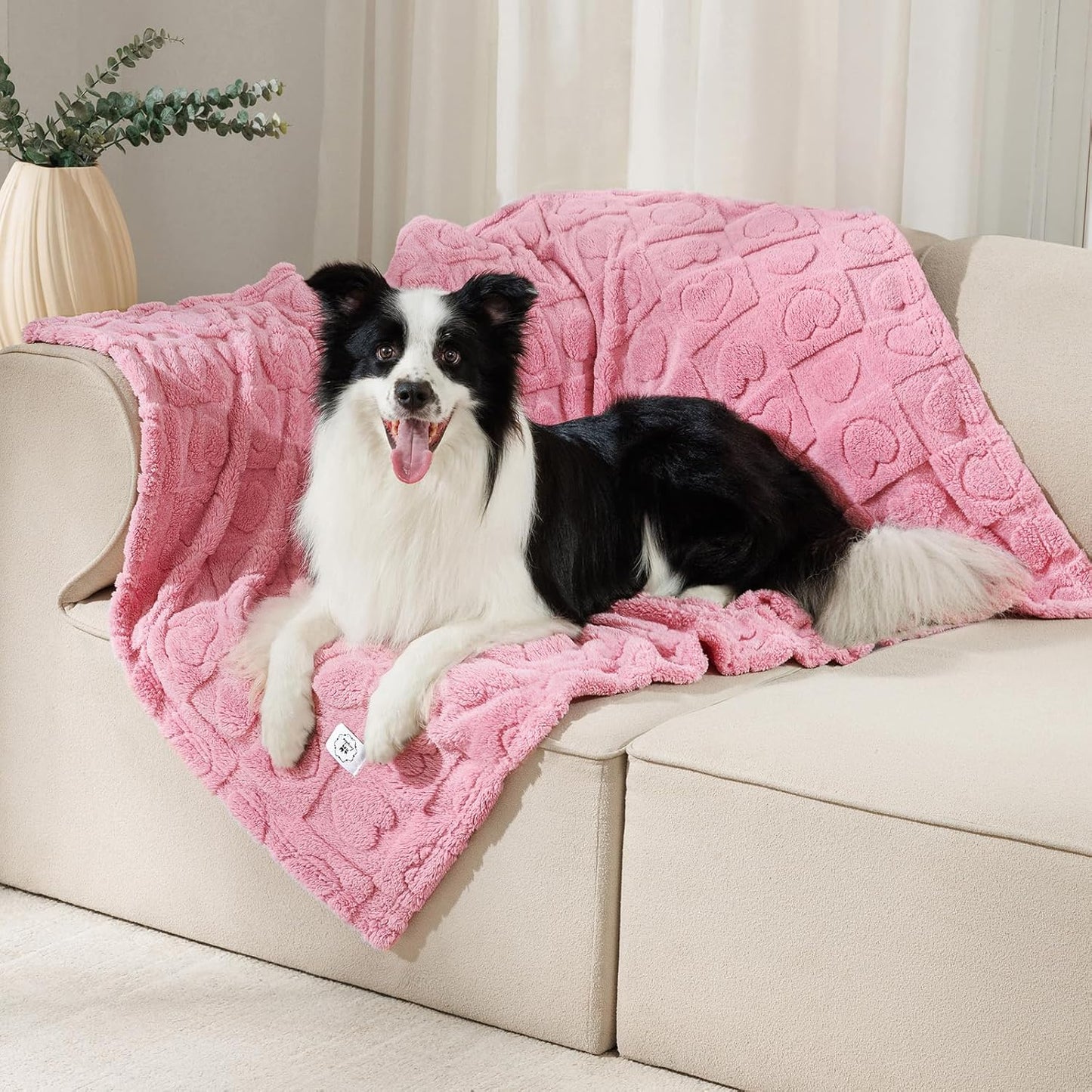 Small Dog Blanket Washable Pet Bed Cover Soft Fluffy Puppy Blanket with Premium Fleece 300GSM Cozy Calming Cat Blankets for Indoor Cats Pink 41x31 inch