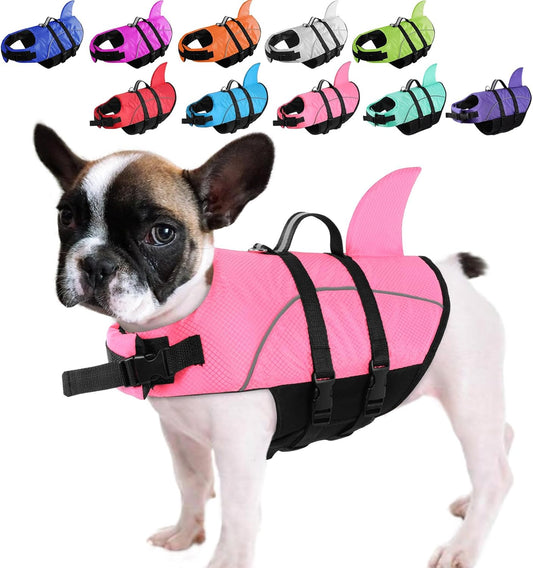 Small Dog Life Jacket Shark Light Puppy Life Vest for Swimming