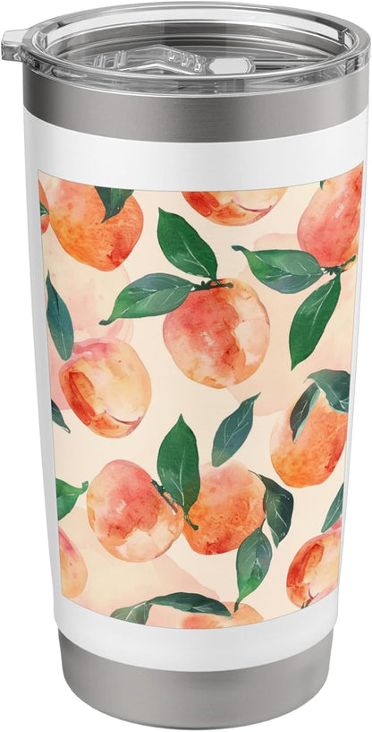 Simple Peach Pattern Art Stainless Steel Insulated Tumbler