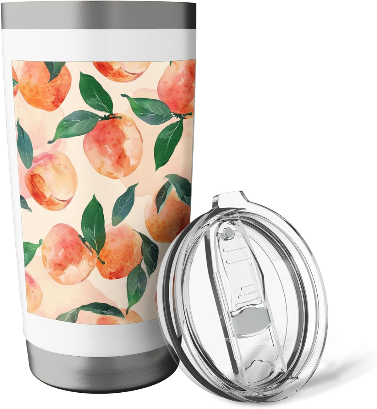 Simple Peach Pattern Art Stainless Steel Insulated Tumbler