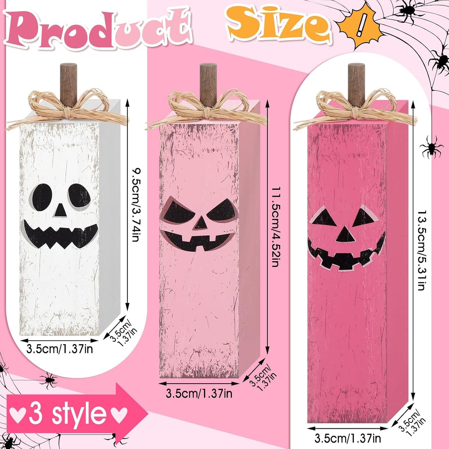 3 Pcs Pink Halloween Table Decor, Pink Ghost Table Centerpieces