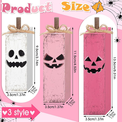3 Pcs Pink Halloween Table Decor, Pink Ghost Table Centerpieces
