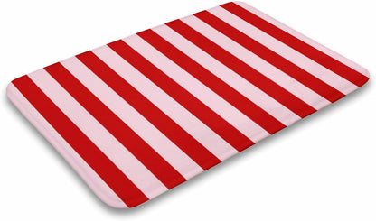 Luxury Bathroom Rug, Pink Red Classic Stripes Bath Mat Non Slip & Absorbent Bath Rug Carpets for Bathroom, 20 x 30inches