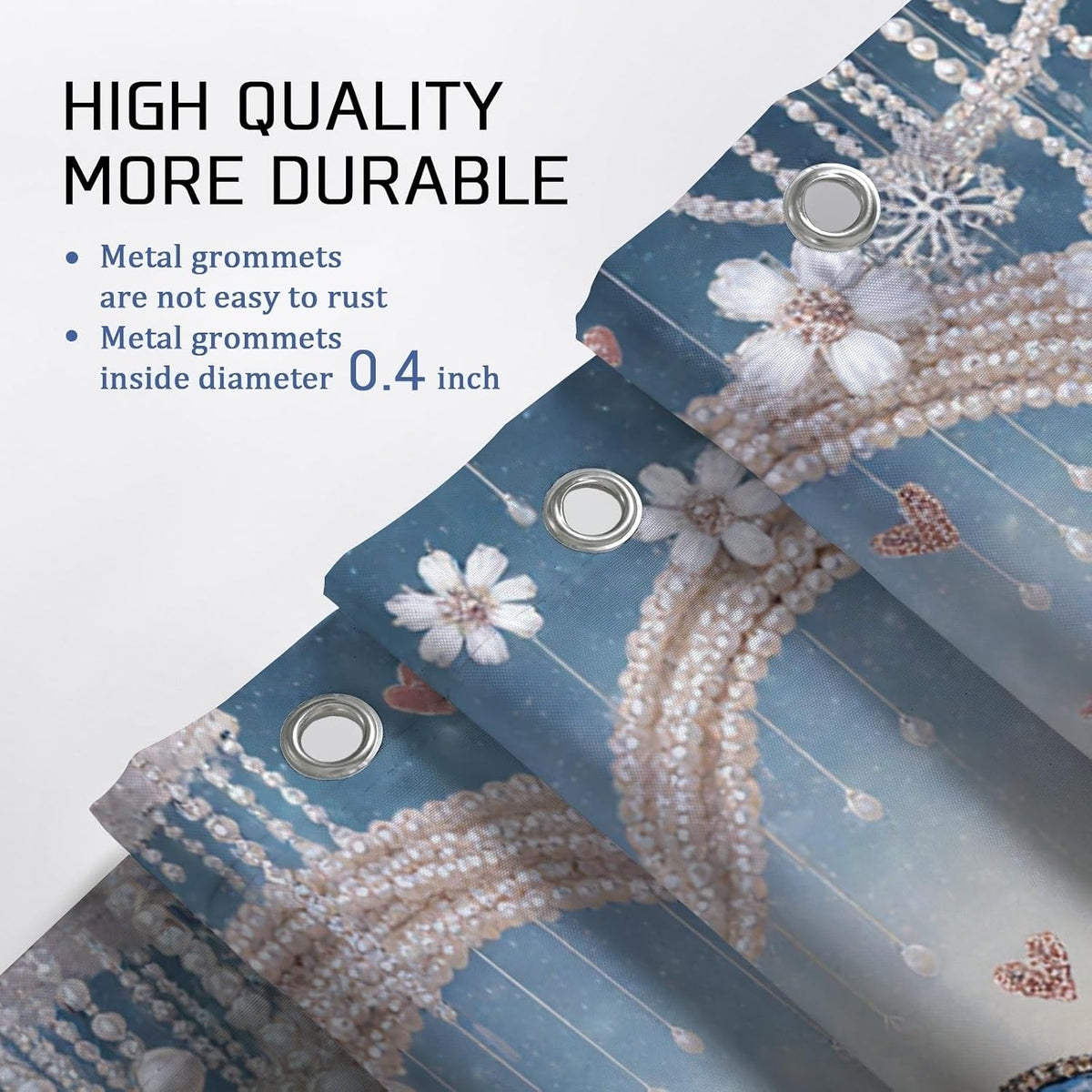 Rose Shower Curtain, Romantic Elegant Butterfly Pearl Spring Pastel Peach Washable with Hooks Toile Cloth Shower Curtains for Bathroom Toile Guest Room Decor 72x72 Inch
