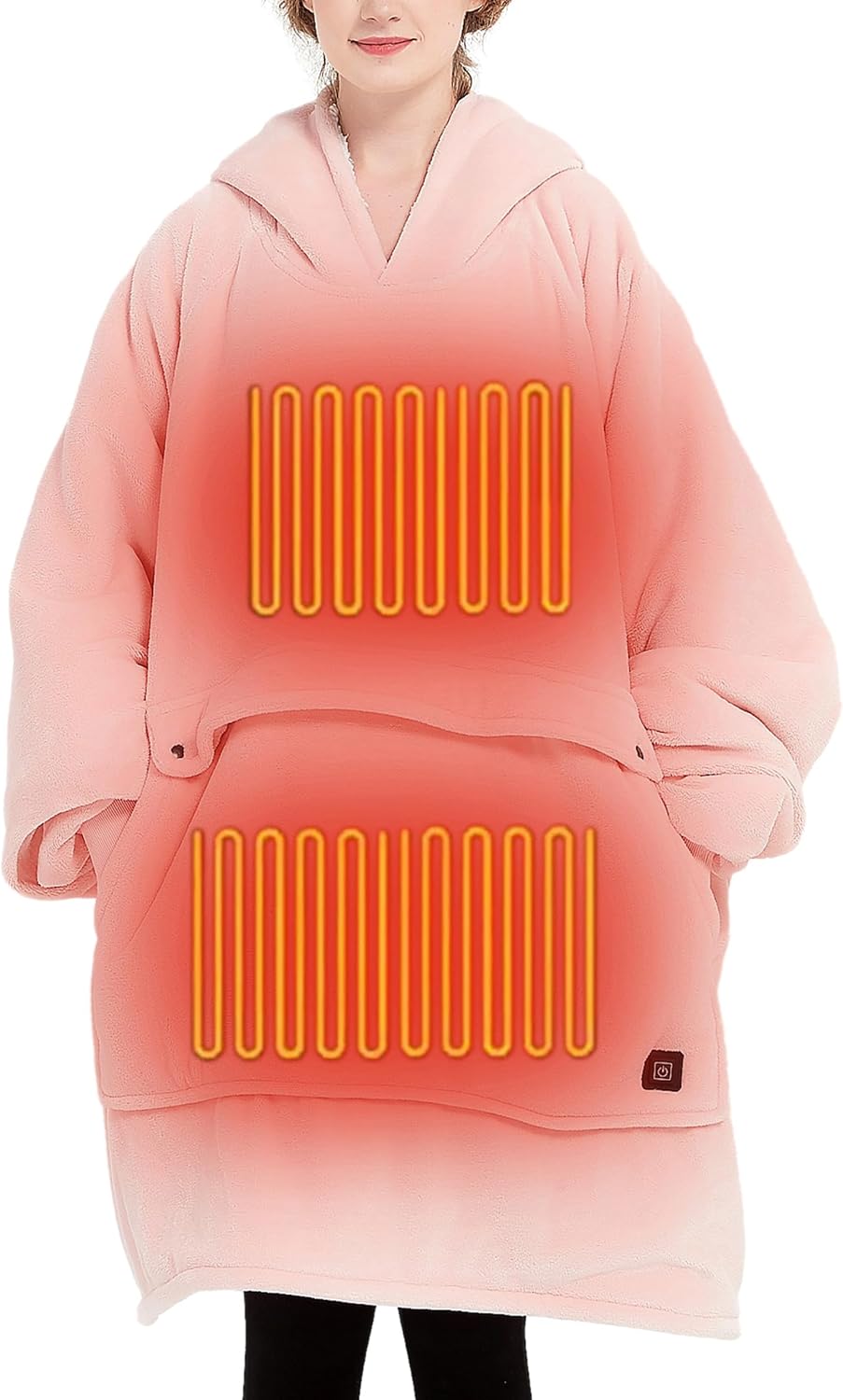 Wearable Heated Blanket Cordless Oversized Hoodie Sweatshirt