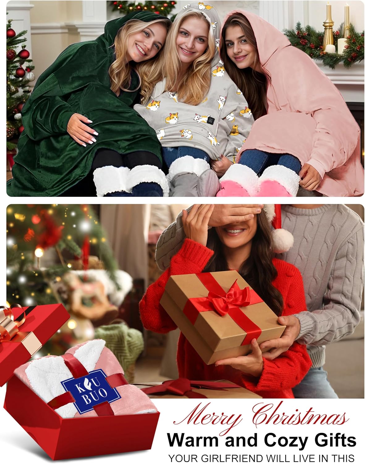 Wearable Heated Blanket Cordless Oversized Hoodie Sweatshirt