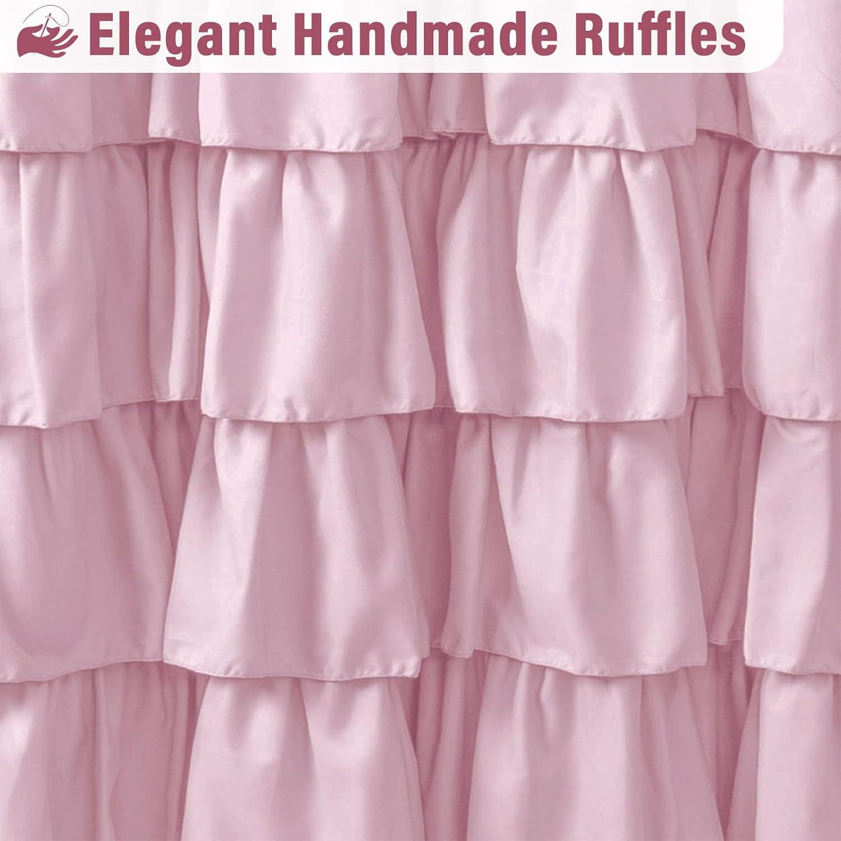 Pink Ruffle Shower Curtain Farmhouse Shower Curtain 72 X 72