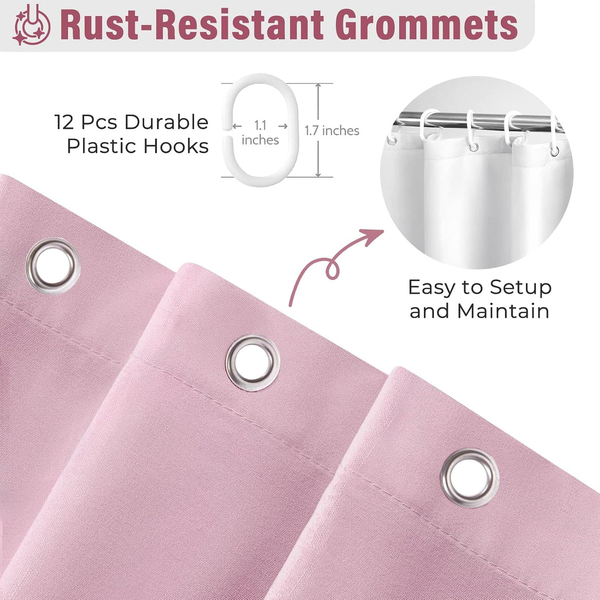 Pink Ruffle Shower Curtain Farmhouse Shower Curtain 72 X 72