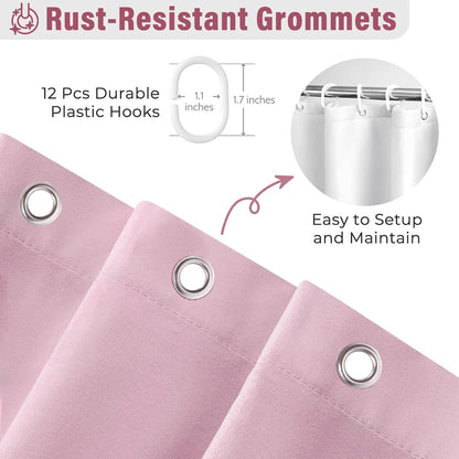 Pink Ruffle Shower Curtain Farmhouse Shower Curtain 72 X 72