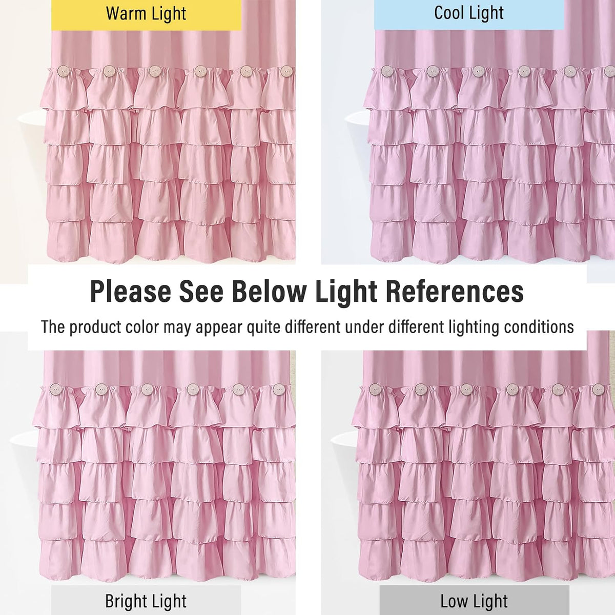 Pink Ruffle Shower Curtain Farmhouse Shower Curtain 72 X 72
