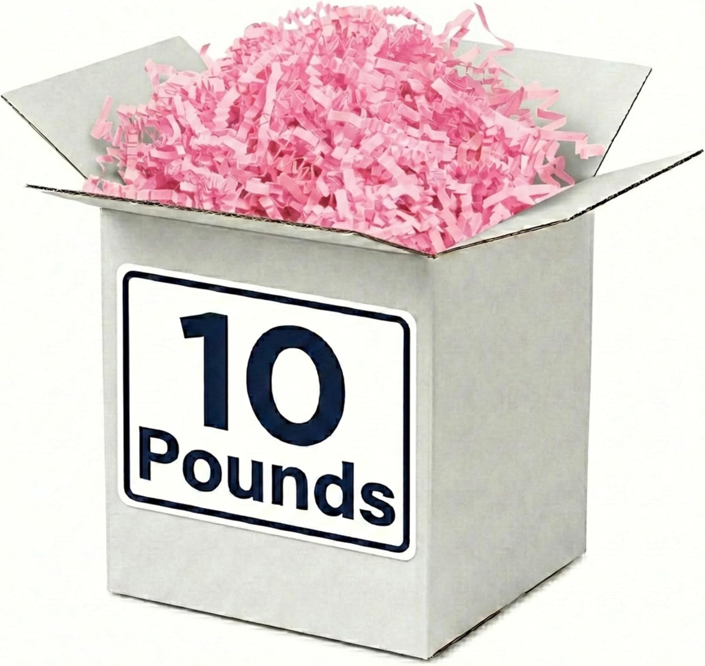 Light Pink Crinkle Paper Filler (10lb) - Shredded Paper for Basket Stuffing, Shipping, Packaging, Confetti, Crafts & Holidays - Crinkle Cut
