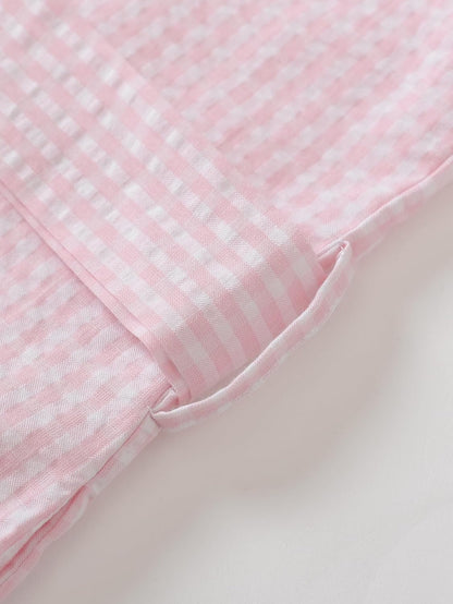 Women's Seersucker Robe Cotton Bathrobe with Pockets