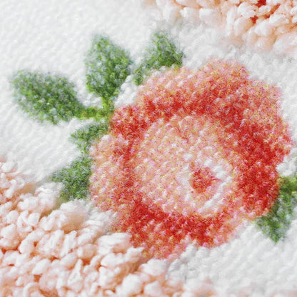 Bathroom Rugs with Romantic Rose Flower Soft Comfortable Bath Mat Absorbent Non Slip Area Rugs for Bedroom Living Room Kitchen Washable Mat(Pink,17.7x47 in)