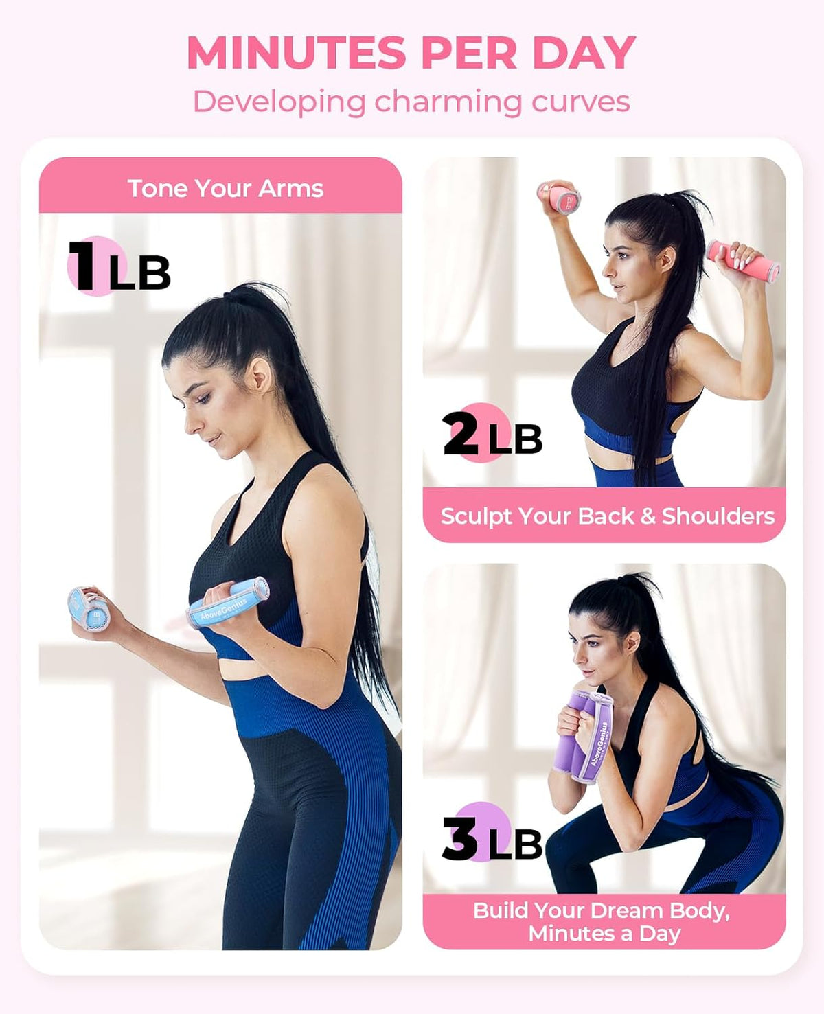 Soft Hand Weights Set, 12/18 lb Walking Dumbbells (1/2/3/4lb)