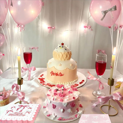 40PCS Pink Bow Napkins Coquette Bow Birthday Decoration for Girls
