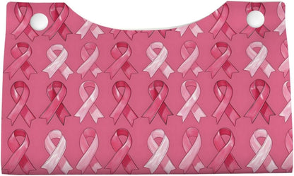 Pink Ribbon Print Long Leather Tissue Box Cover Holder, Foldable Modern Tissue Box Cover, Aesthetic Desk Accessories for Bathroom Tabletop Office Car Home Decor