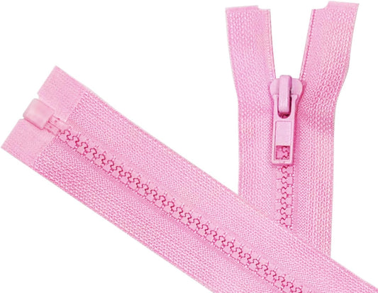 2PCS #5 39 Inch Pink Separating Jacket Zippers for Sewing Coats, Molded Plastic Bulk Zippers(Pink 39" 2PCS)