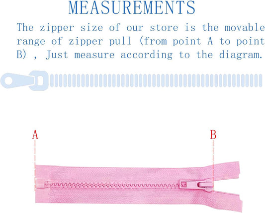 2PCS #5 39 Inch Pink Separating Jacket Zippers for Sewing Coats, Molded Plastic Bulk Zippers(Pink 39" 2PCS)