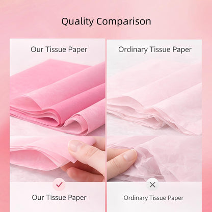 160 Sheets Pink Tissue Paper for Gift Bags, Assorted Pink, 14 x 20 Inch