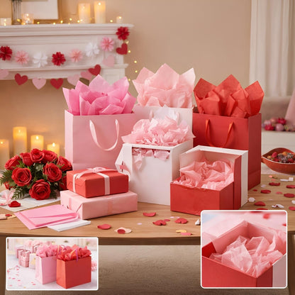 160 Sheets Pink Tissue Paper for Gift Bags, Assorted Pink, 14 x 20 Inch