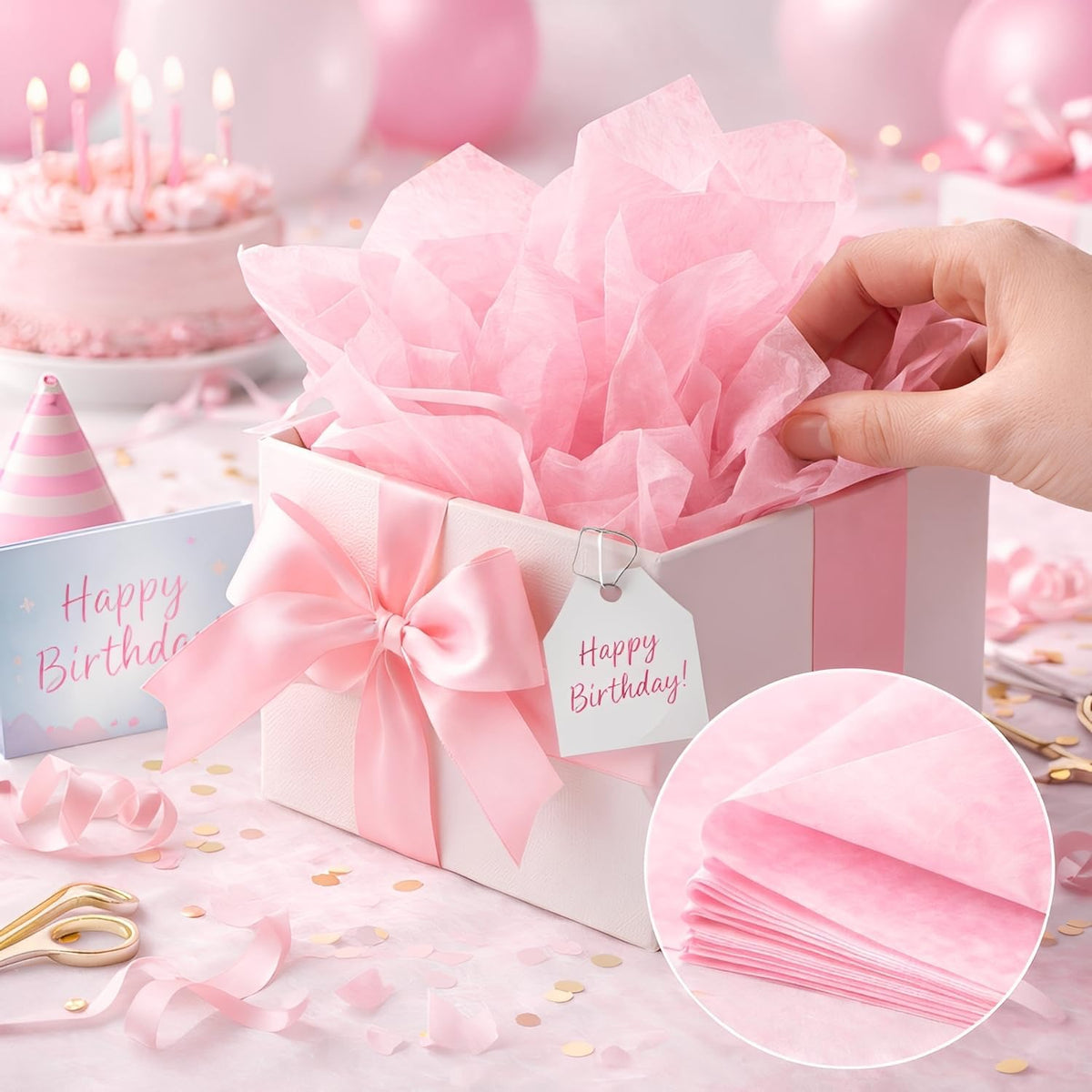 160 Sheets Pink Tissue Paper for Gift Bags, Assorted Pink, 14 x 20 Inch