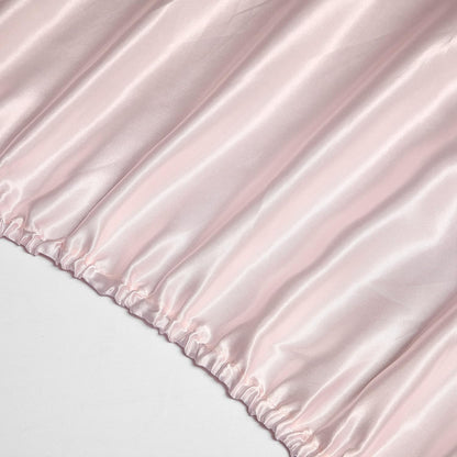 HommxJF 4PCS Blush Pink Satin Sheets Queen Size Silky Sheets Sets Lightweight Soft Bedding Sets with 1 Flat Sheet+1 Deep Pocket Fitted Sheet+2 Pillowcases (Blush Pink, Queen)