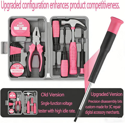 NIVOLT 13Pcs Pink Tool Set for Women with Storage Case