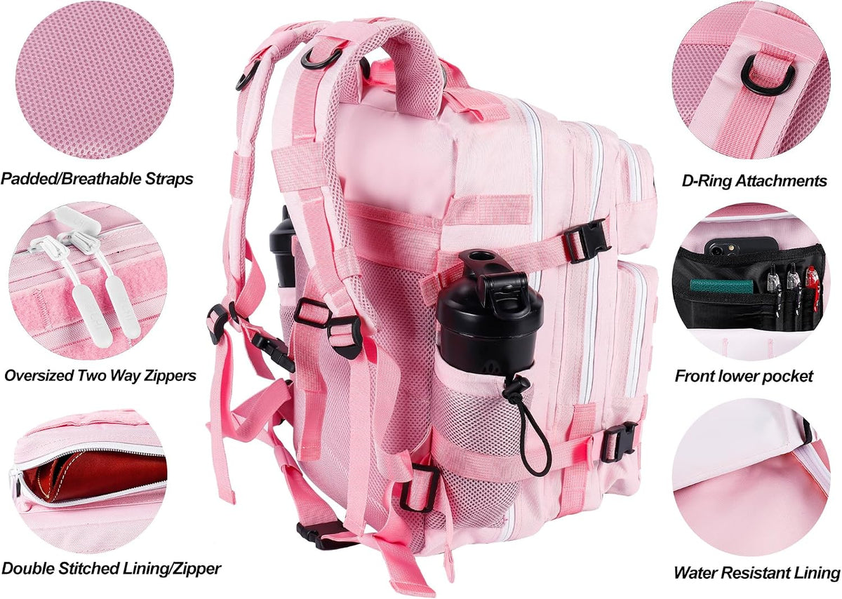 Tactical Military Backpack for Men and Women 25L/35L Army Assault Pack Bag Small Rucksack with Bottle Holder