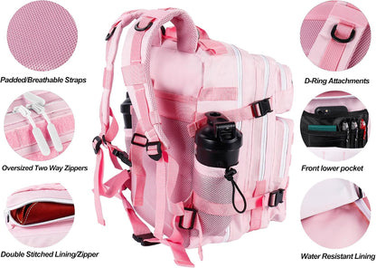 Tactical Military Backpack for Men and Women 25L/35L Army Assault Pack Bag Small Rucksack with Bottle Holder