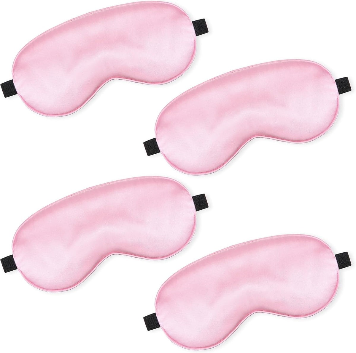 4 Pcs Silk Sleep Mask Smooth Soft Eye Mask Satin Eyeshade Adjustable