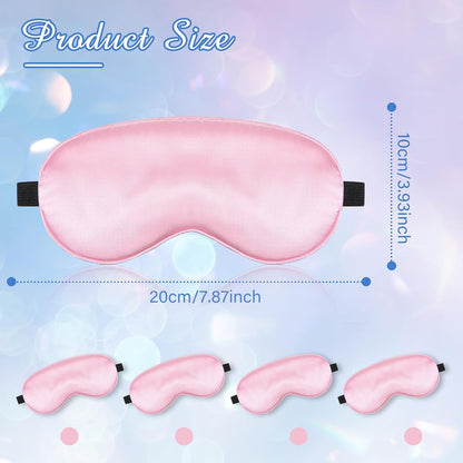 4 Pcs Silk Sleep Mask Smooth Soft Eye Mask Satin Eyeshade Adjustable